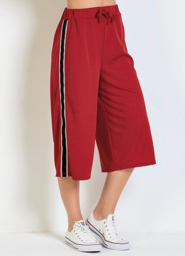 Outlet - Calça Pantacurt Vermelha com Faixa na Lateral 5