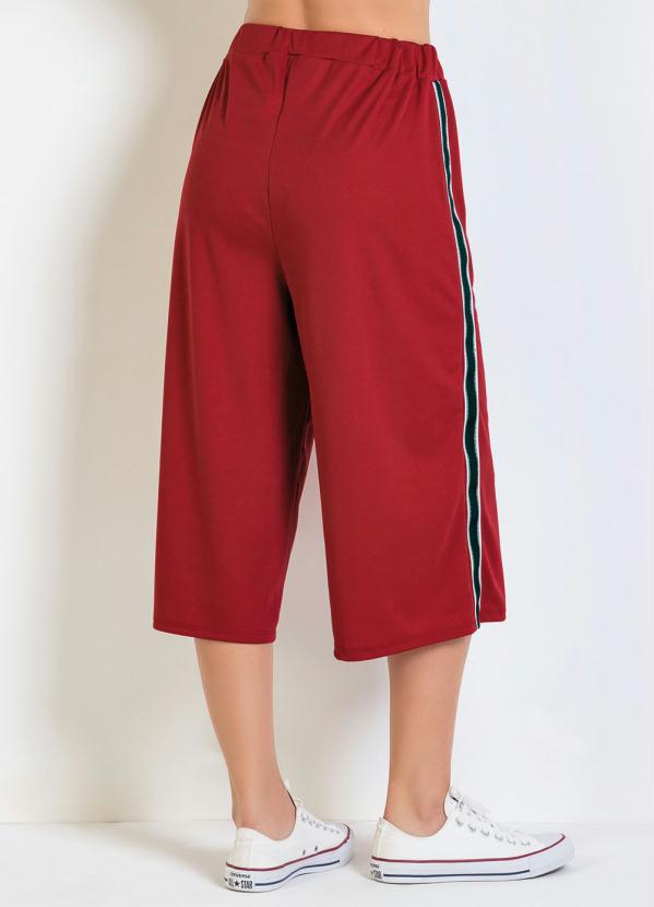 Outlet - Calça Pantacurt Vermelha com Faixa na Lateral 6