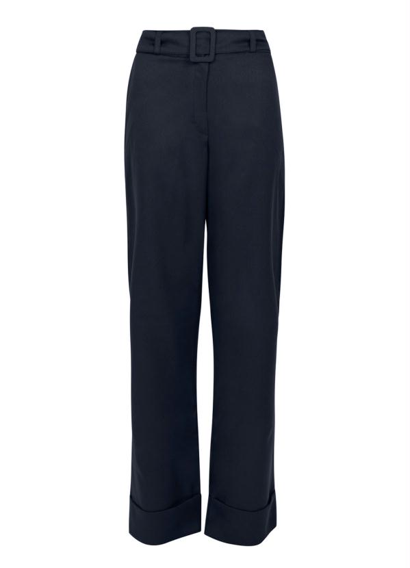 bonprix - Calça Pantalona com Cinto Azul Marinho 6