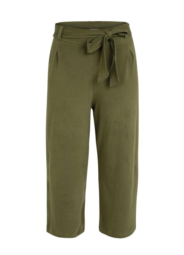 bonprix - Calça Pantalona com Faixa Verde Oliva 5