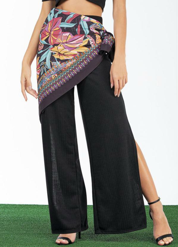 Briard - Calça Pantalona Preto