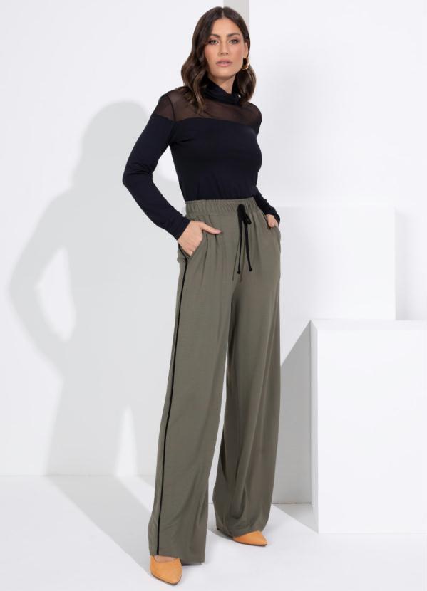 Quintess - Calça Pantalona Verde com Bolsos 3