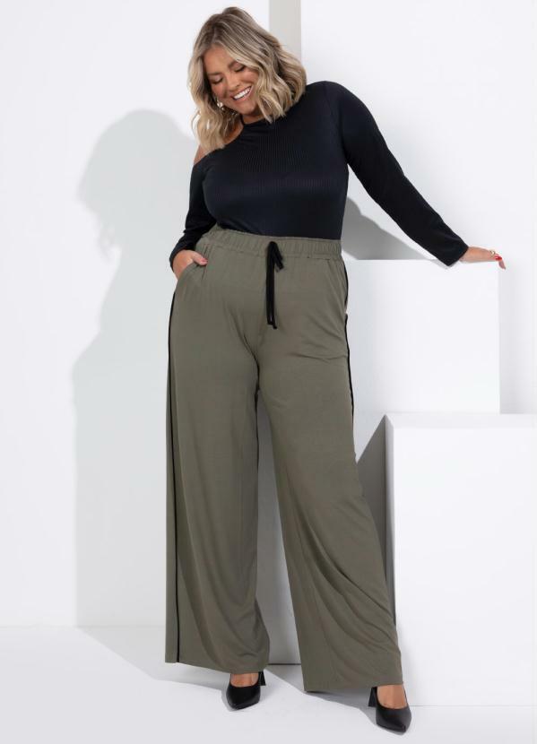 Quintess - Calça Pantalona Verde com Bolsos 8