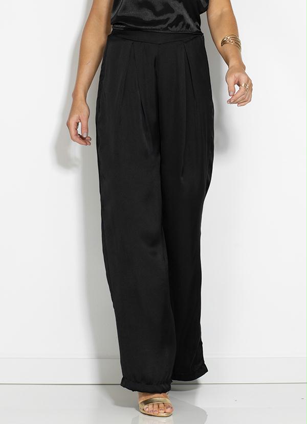 Quintess - Calça Preta com Elástico na Cintura 3