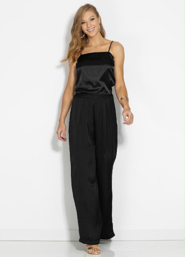 Quintess - Calça Preta com Elástico na Cintura 5