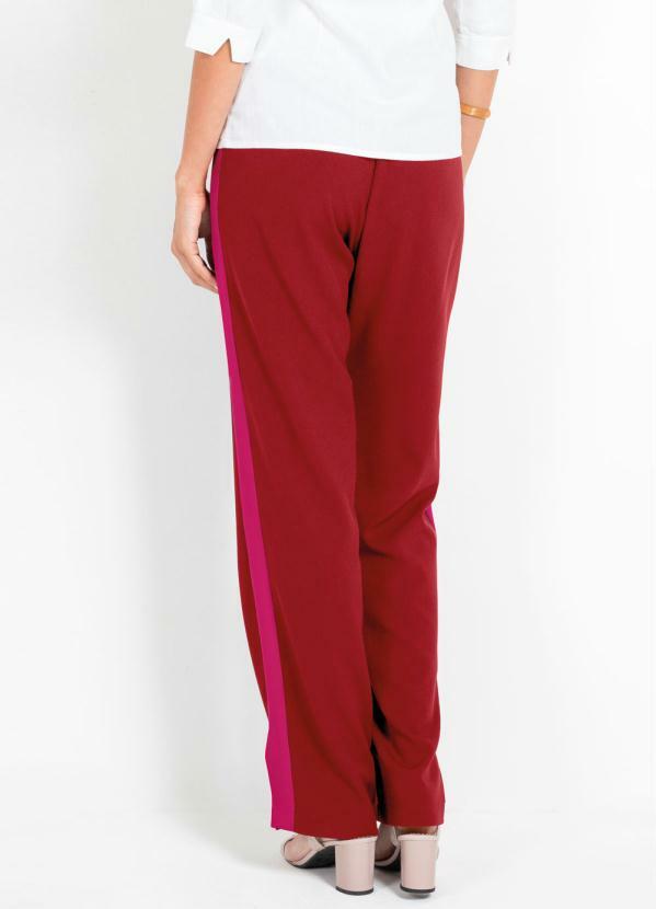bonprix - Calça Sideband Listra Lateral Vermelho e Rosa 2