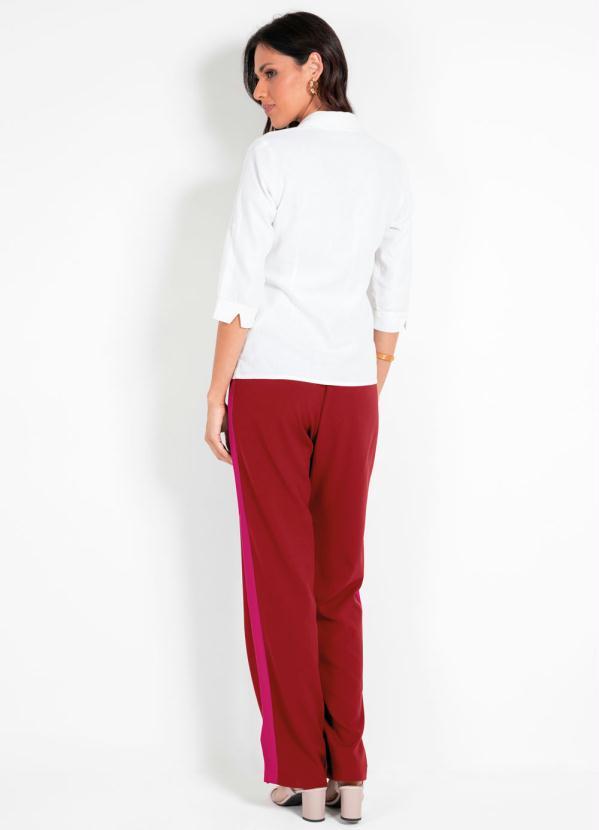 bonprix - Calça Sideband Listra Lateral Vermelho e Rosa 5