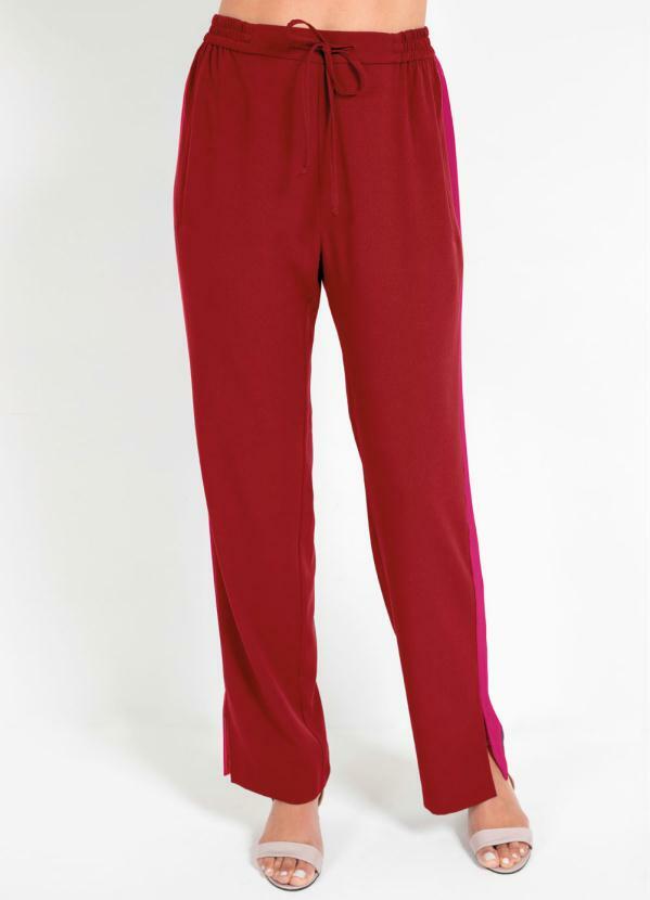bonprix - Calça Sideband Listra Lateral Vermelho e Rosa 6