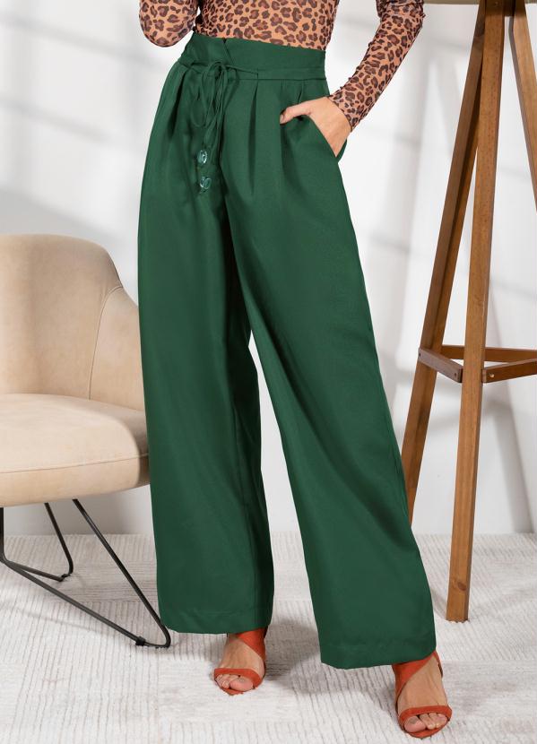 Quintess - Calça Verde Escuro em Oxford 3