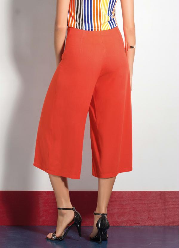 Quintess - Pantacourt Fechamento em Zíper Laranja 3