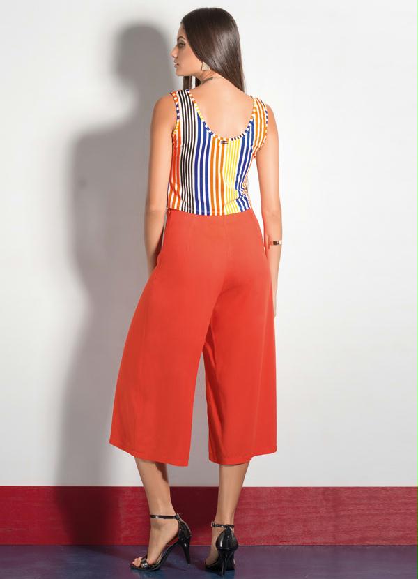 Quintess - Pantacourt Fechamento em Zíper Laranja 5