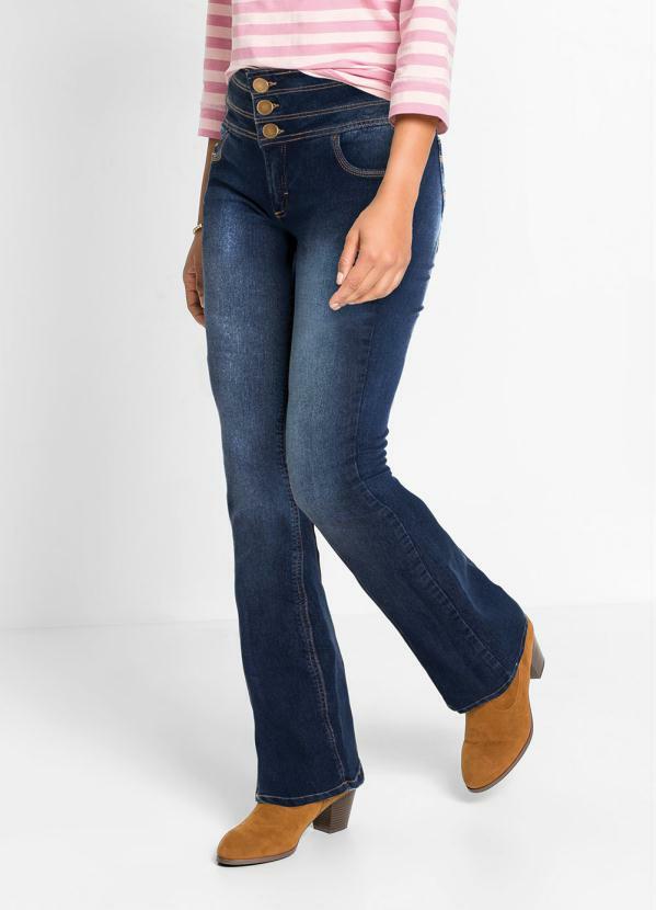 bonprix - Calça Jeans Bootcut Azul