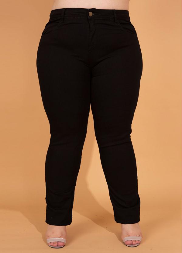 bonprix - Calça Jeans Reta Preta 7