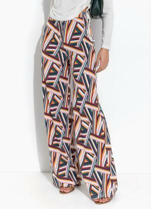 Moda Pop - Calça Listras Mostarda com Elástico na Cintura - MODA POP