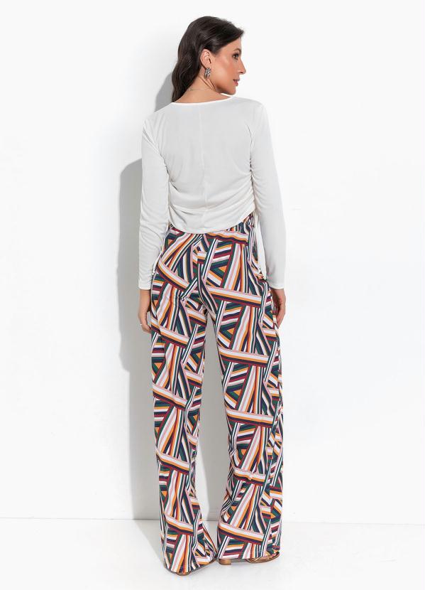 Moda Pop - Calça Listras Mostarda com Elástico na Cintura 4