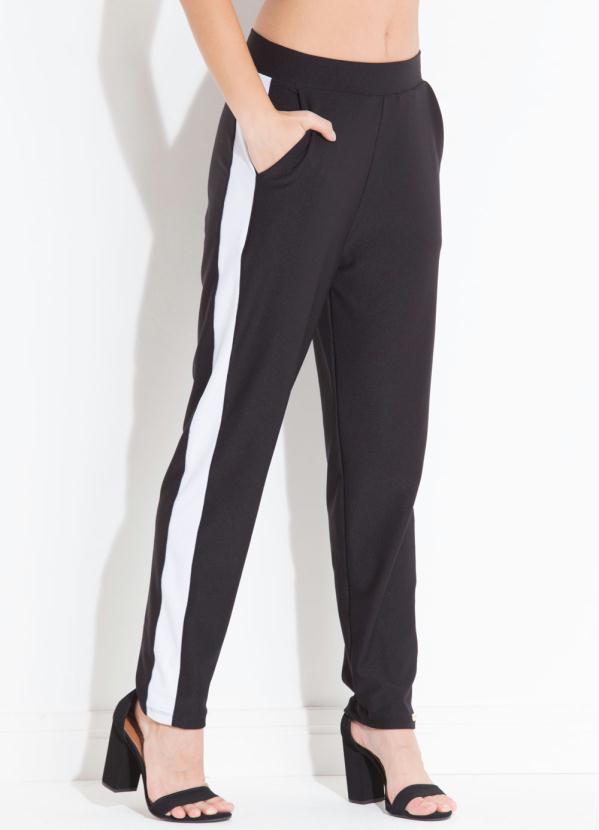 Quintess - Calça Preta e Branca com Listra Lateral Quintess 5