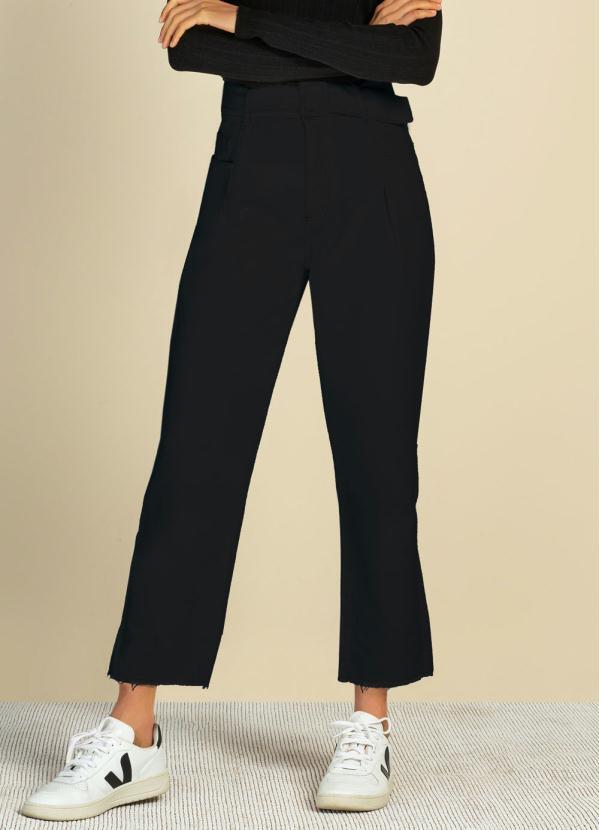 Doce Trama - Calça Ballon em Sarja Preto