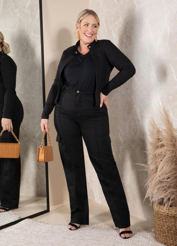 Quintess - Calça Cargo Preta 13