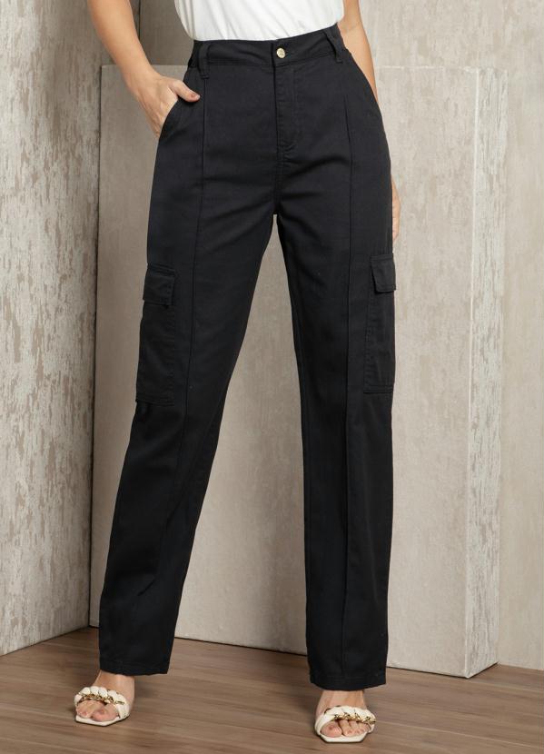 Quintess - Calça Cargo Preta 3