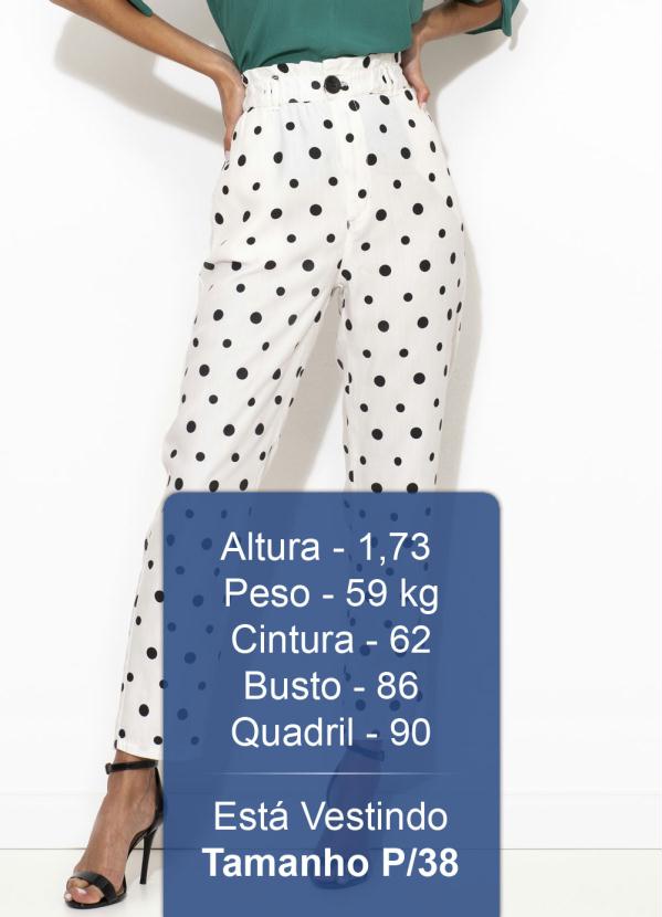 Maria Filó - Calça de Liocel Cenoura Estampa Poá Branca 5