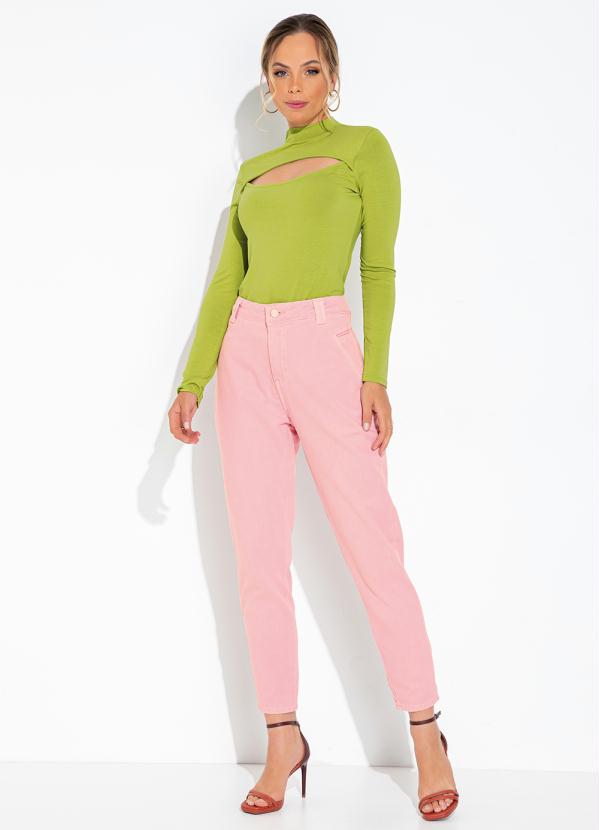 Sawary Jeans - Calça Rosa Claro Mom Jeans 3