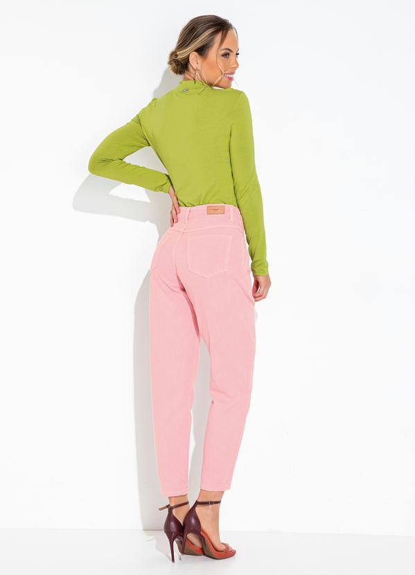 Sawary Jeans - Calça Rosa Claro Mom Jeans 4