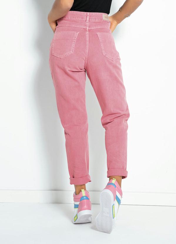 Sawary Jeans - Calça Rosa Mom Jeans com Bolsos Sawary 2