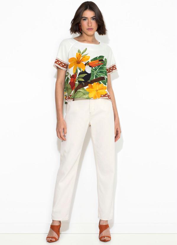 Farm - Calça Sarja Off White 7