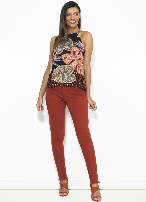 Farm - Calça Skinny Color Laranja 6