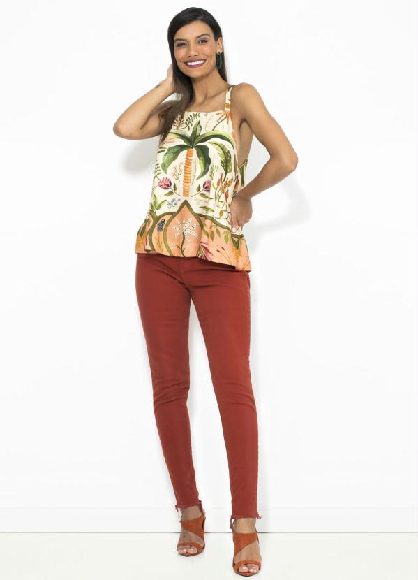 Farm - Calça Skinny Color Laranja 7