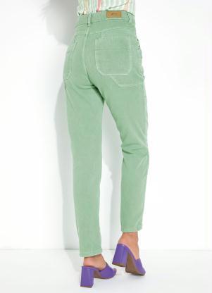Sawary Jeans - Calça Verde Reta com Bolsos Sawary - SAWARY JEANS