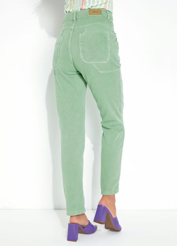 Sawary Jeans - Calça Verde Reta com Bolsos Sawary 2