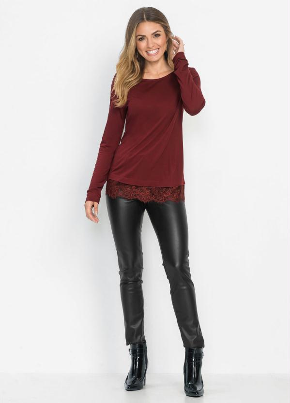 bonprix - Calça em Material Sintético Preta 3