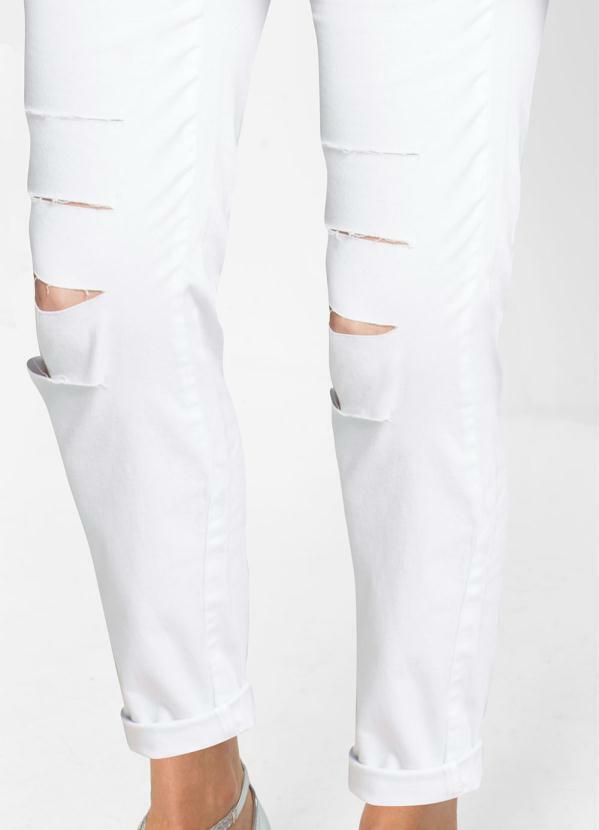 bonprix - Calça Jeans Destroyed Branca 3