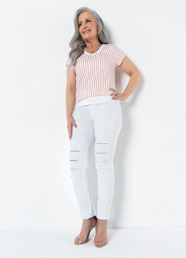 bonprix - Calça Jeans Destroyed Branca 7