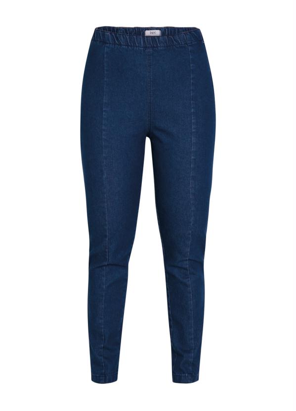 bonprix - Calça Skinny Jeans com Recortes Azul Médio 5