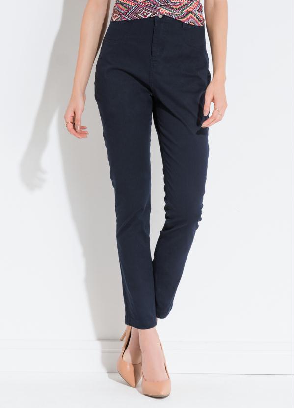 Quintess - Calça Skinny Marinho com Passantes Quintess