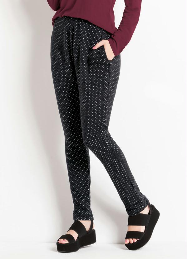 Quintess - Calça Skinny Poá Cintura Alta