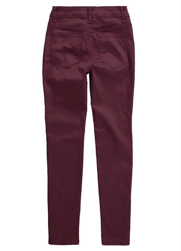 Malwee Calça Vinho Skinny em Sarja Power Moove