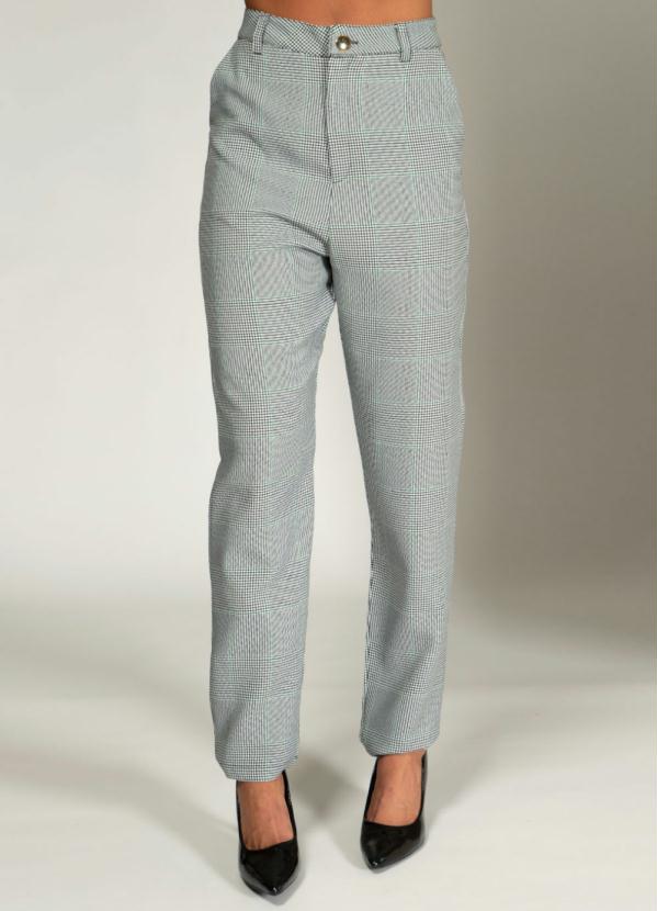 Quintess - Calça Alfaitaria Xadrez com Cintura Alta 3