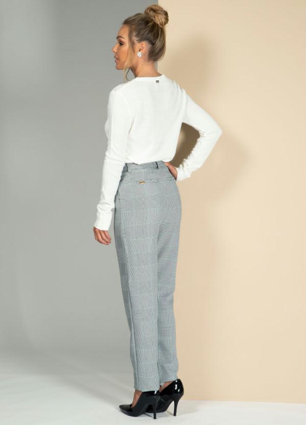 Quintess - Calça Alfaitaria Xadrez com Cintura Alta 6