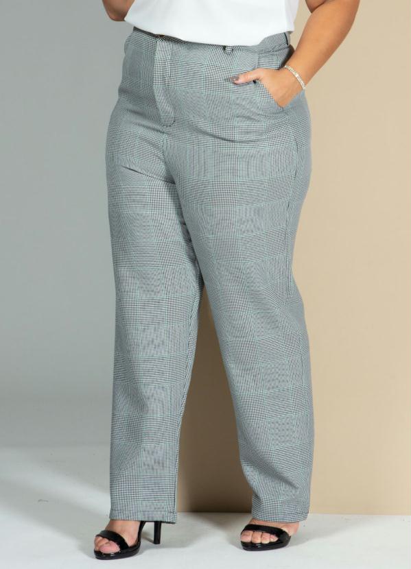 Quintess - Calça Alfaitaria Xadrez com Cintura Alta 7