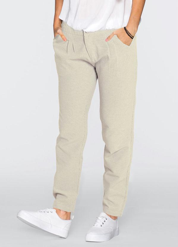 bonprix - Calça Listrada Branca 1