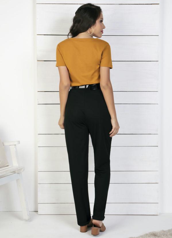 Moda Pop - Calça Preta com Botão e Zíper Funcional 5