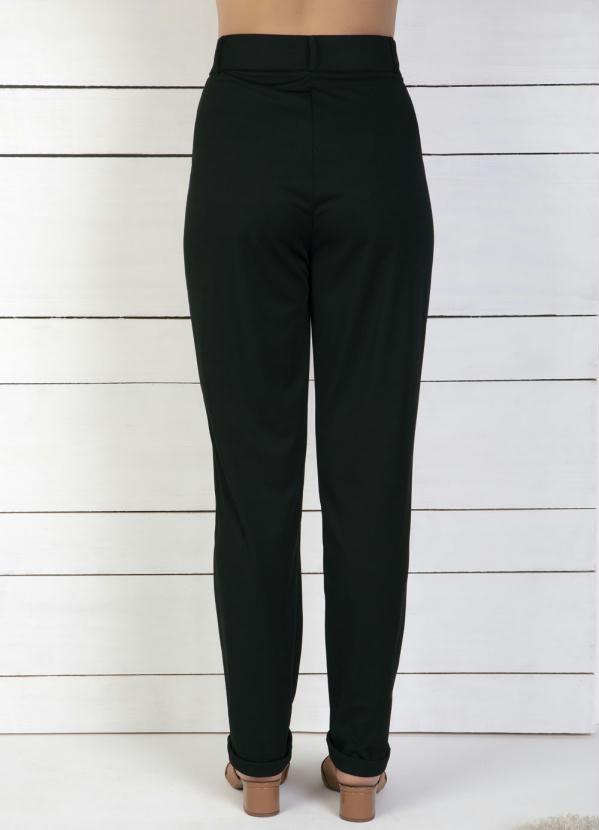 Moda Pop - Calça Preta com Botão e Zíper Funcional 7