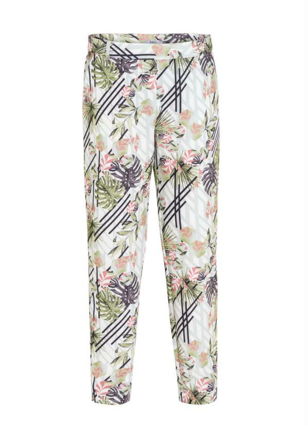 bonprix - Calça Social Alfaiataria Floral Branca 5