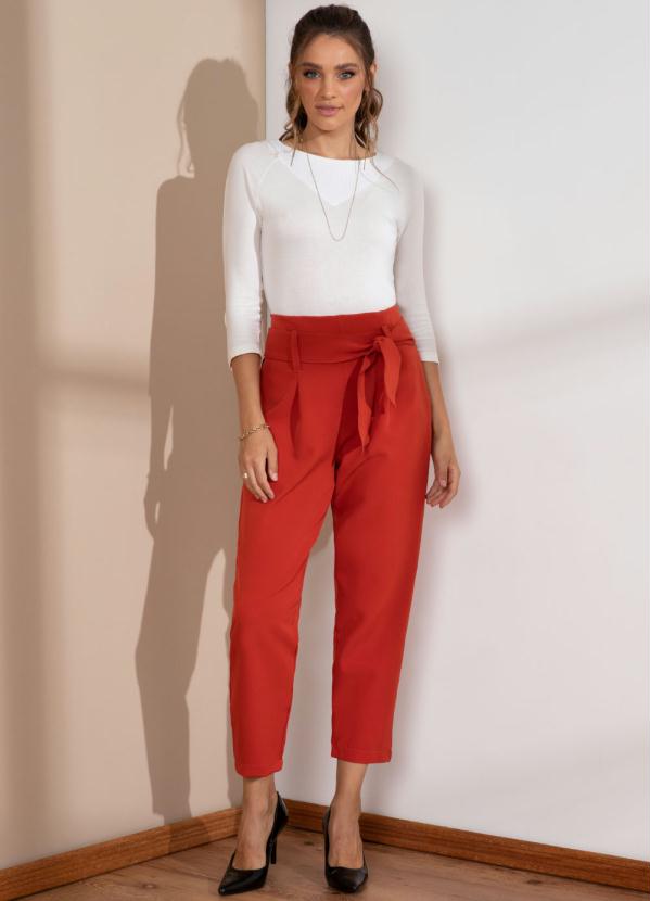 Quintess - Calça Telha Social com Faixa e Pregas 7