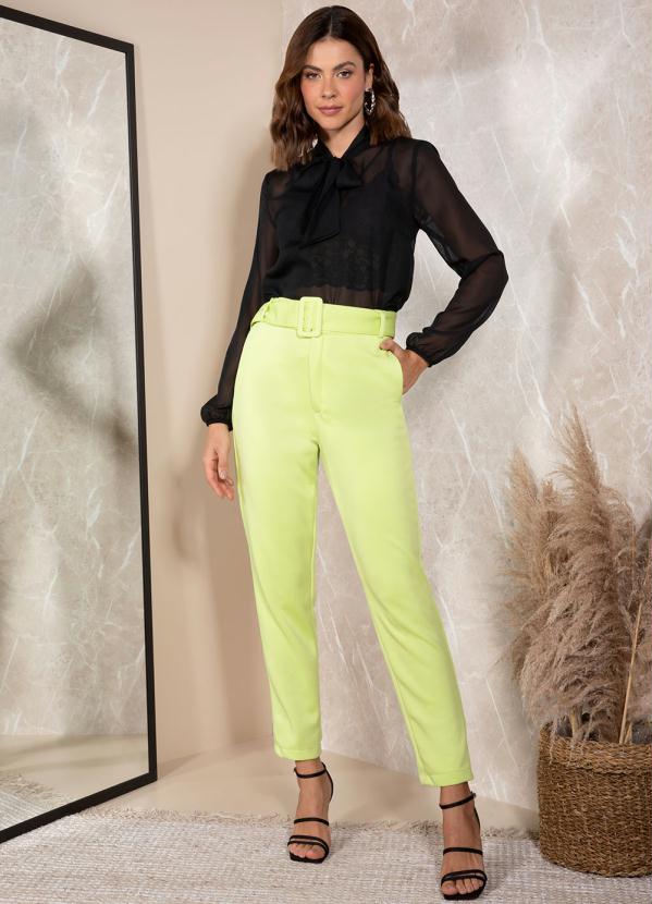 Quintess - Calça Verde Lima em Malha Encorpada 5