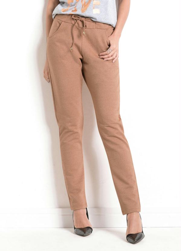 Quintess - Calça de Moletom com Cordão Caramelo Quintess