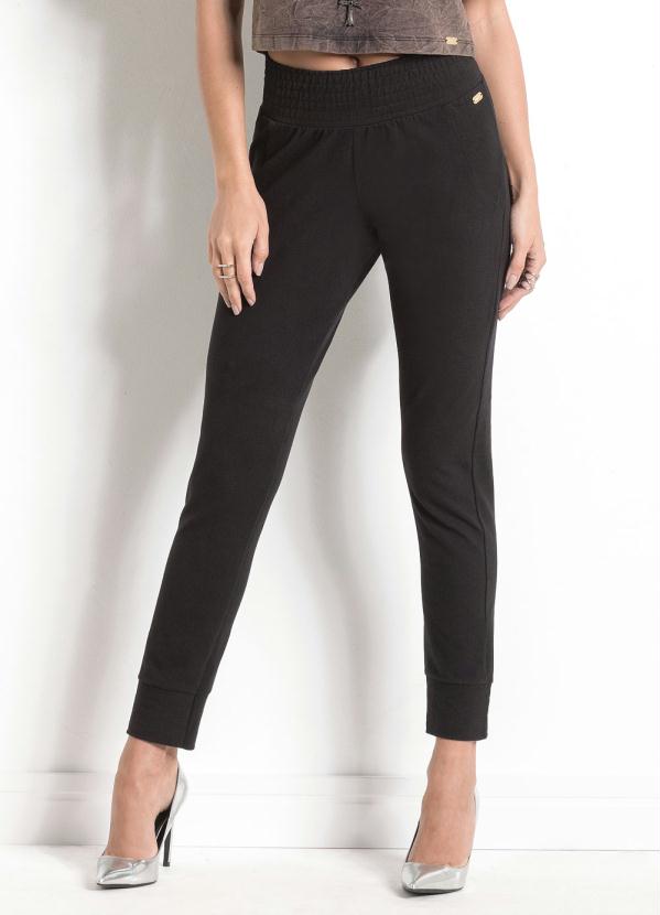 Quintess - Calça Jogging Preta Quintess em Cotton